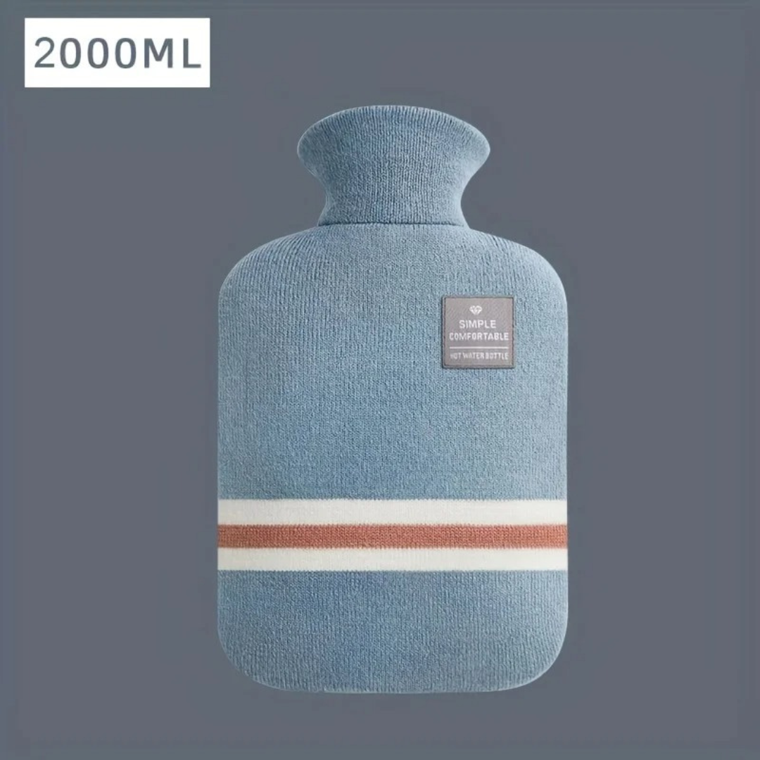 Hot Water Bottle with Knit Cover – 34 fl oz Cozy Heat Therapy for Winter Warmth, Cramps & Muscle Relief