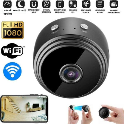 Wireless Mini Security Camera HD 1080P Indoor Home Monitoring System with Night Vision 150-Degree Wide Angle View Rechargeable WiFi Surveill