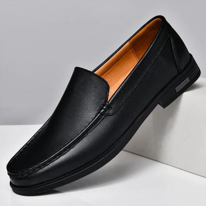Genuine Leather Loafers Men's Dress Slip-On Shoes Handcrafted Italian Style for Business Casual Office Formal Work