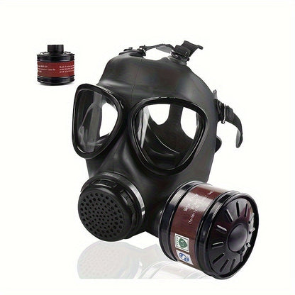Full Face Respirator with 40mm Activated Carbon Filter for Chemical Fume Protection | Industrial Gas Mask for Paint Spray Cleaning