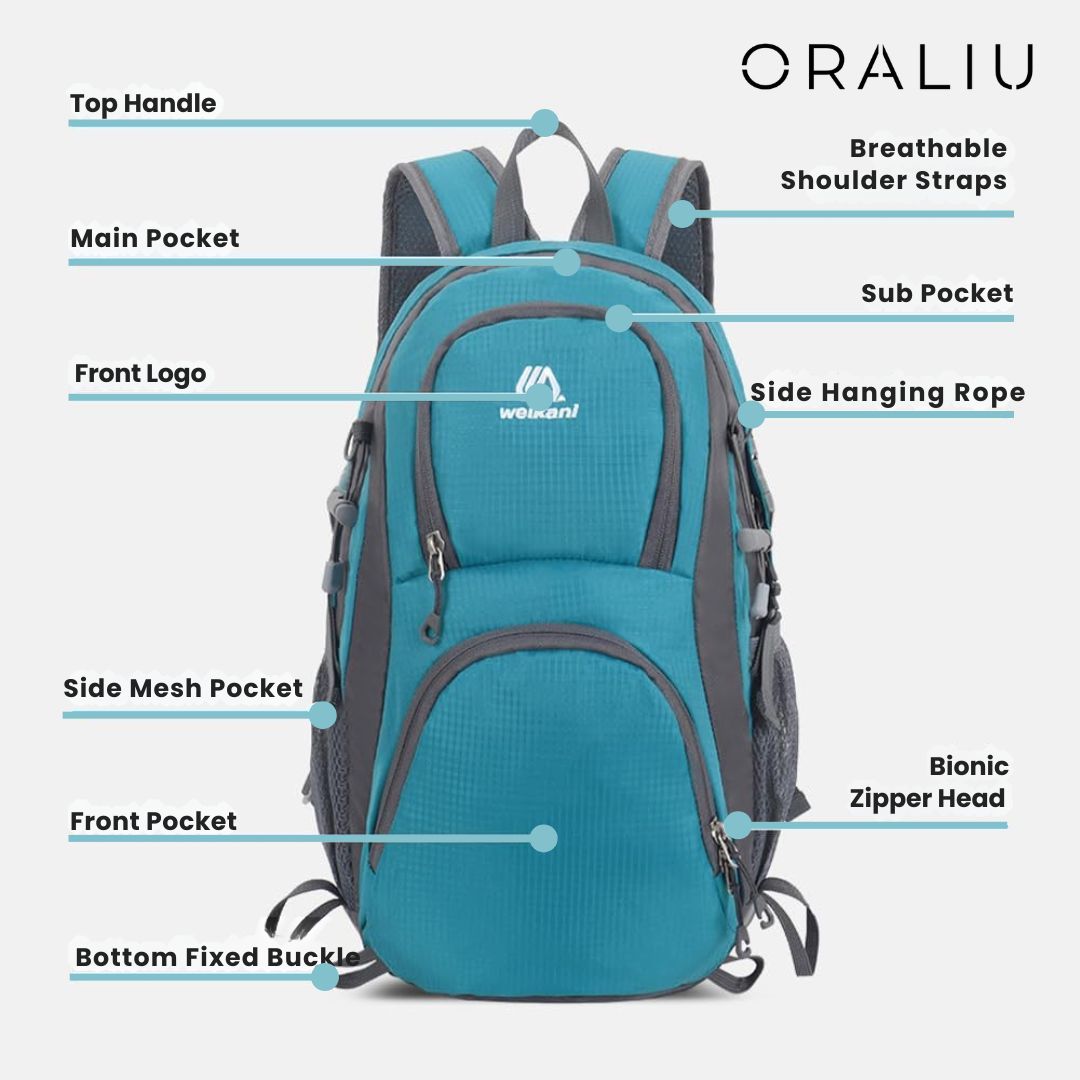 Adventure Ready | Travel Backpack with Waterproof Nylon Design | Lightweight Daypack for Hiking and Outdoor Activities