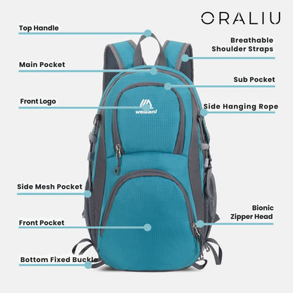 Adventure Ready | Travel Backpack with Waterproof Nylon Design | Lightweight Daypack for Hiking and Outdoor Activities