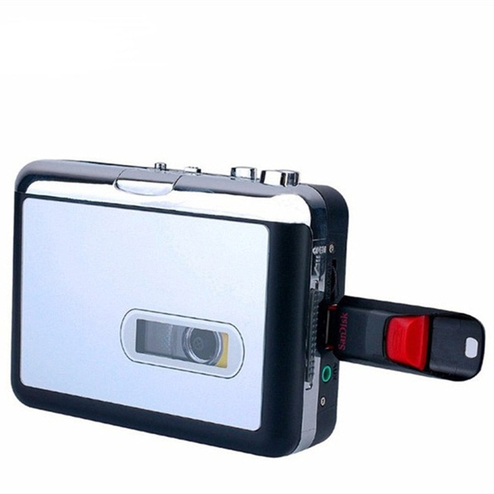 Portable Cassette Player with USB Recording – Tape to MP3 Converter for Music Digitization – Standalone Walkman with Headphone Jack for