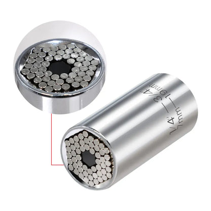 Self-Adjusting Multi-Grip Socket Tool for Bolts, Nuts & Fasteners in Metric & SAE Sizes | Fits 1/4 to 3/4 Inch Hardware