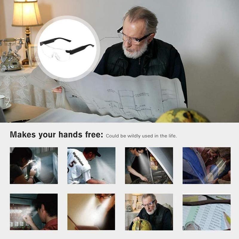 Magnifying Glasses for Reading with LED Light, Rechargeable LED Magnifying Glasses, Craft Magnifying Glass