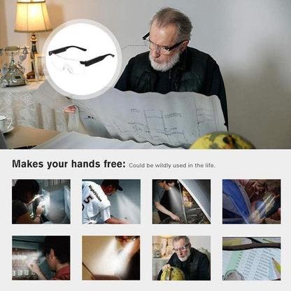 Magnifying Glasses for Reading with LED Light, Rechargeable LED Magnifying Glasses, Craft Magnifying Glass