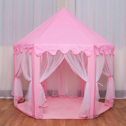 Kids Pop-Up Play Tent Castle Playhouse for Indoor Outdoor Pretend Play Girls Boys Garden Backyard Hideaway with Floor Mat 55 Inches