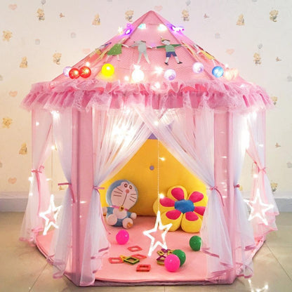 Kids Pop-Up Play Tent Castle Playhouse for Indoor Outdoor Pretend Play Girls Boys Garden Backyard Hideaway with Floor Mat 55 Inches
