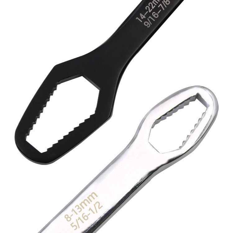 Dual-Head Adjustable Wrench Set 0.3-0.86 Inch Bolt Range Universal Spanner Tool for Auto Repair Home Workshop Bike Maintenance Plumbing DIY