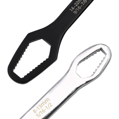 Dual-Head Adjustable Wrench Set 0.3-0.86 Inch Bolt Range Universal Spanner Tool for Auto Repair Home Workshop Bike Maintenance Plumbing DIY