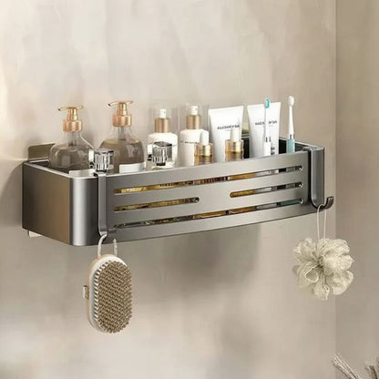 ALUMORA – Self Adhesive Aluminum Bathroom Shelf Organizer