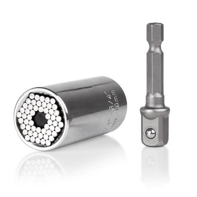 Self-Adjusting Multi-Grip Socket Tool for Bolts, Nuts & Fasteners in Metric & SAE Sizes | Fits 1/4 to 3/4 Inch Hardware