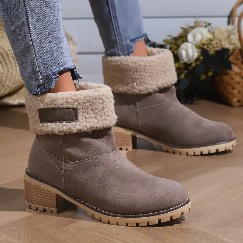 Women's Block Heel Ankle Boots with Arch Support – Lightweight Cushioned Footwear for All-Day Comfort