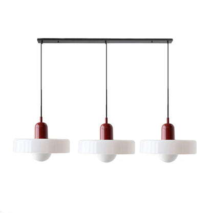 Glass Pendant Lamp 12 Inch Adjustable Height Ceiling Fixture for Bedrooms Nightstands Modern Minimalist Nordic Hanging Light E27 Socket for