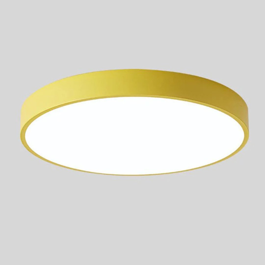 Round Wood Ceiling Light Fixture | Modern Scandinavian LED Flush Mount for Bedroom Living Room Kitchen