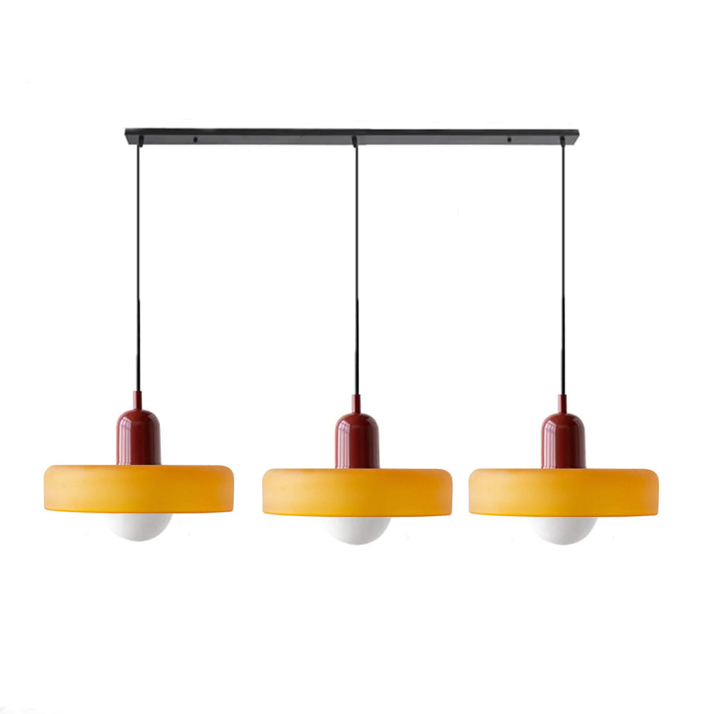 Glass Pendant Lamp 12 Inch Adjustable Height Ceiling Fixture for Bedrooms Nightstands Modern Minimalist Nordic Hanging Light E27 Socket for