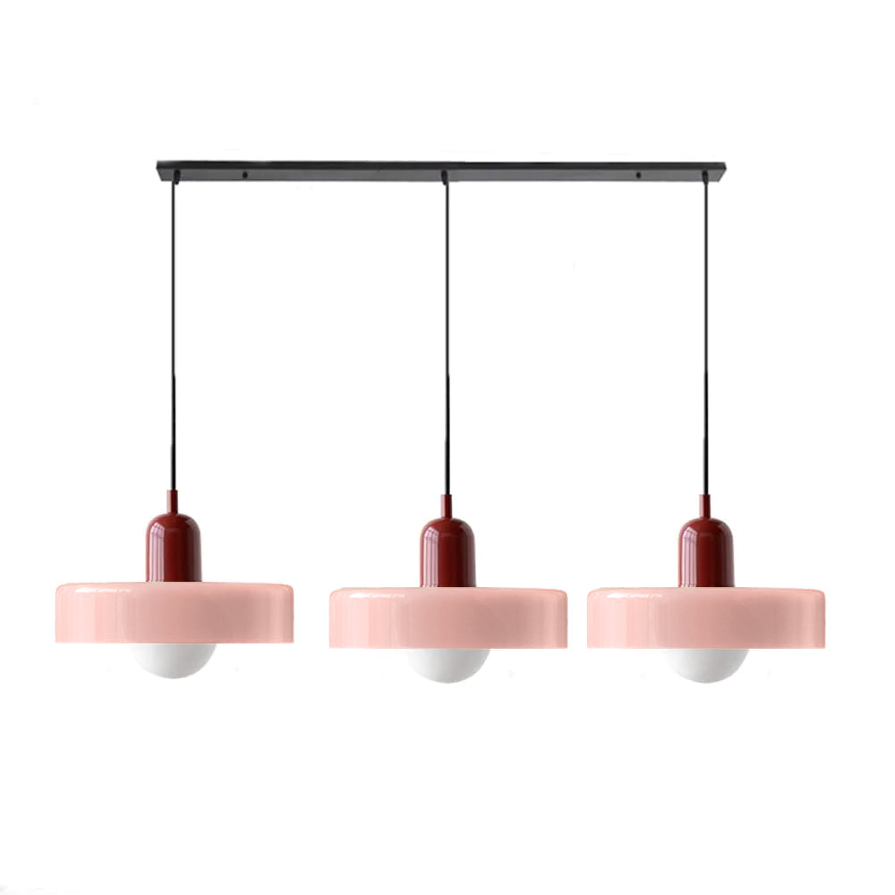 Glass Pendant Lamp 12 Inch Adjustable Height Ceiling Fixture for Bedrooms Nightstands Modern Minimalist Nordic Hanging Light E27 Socket for