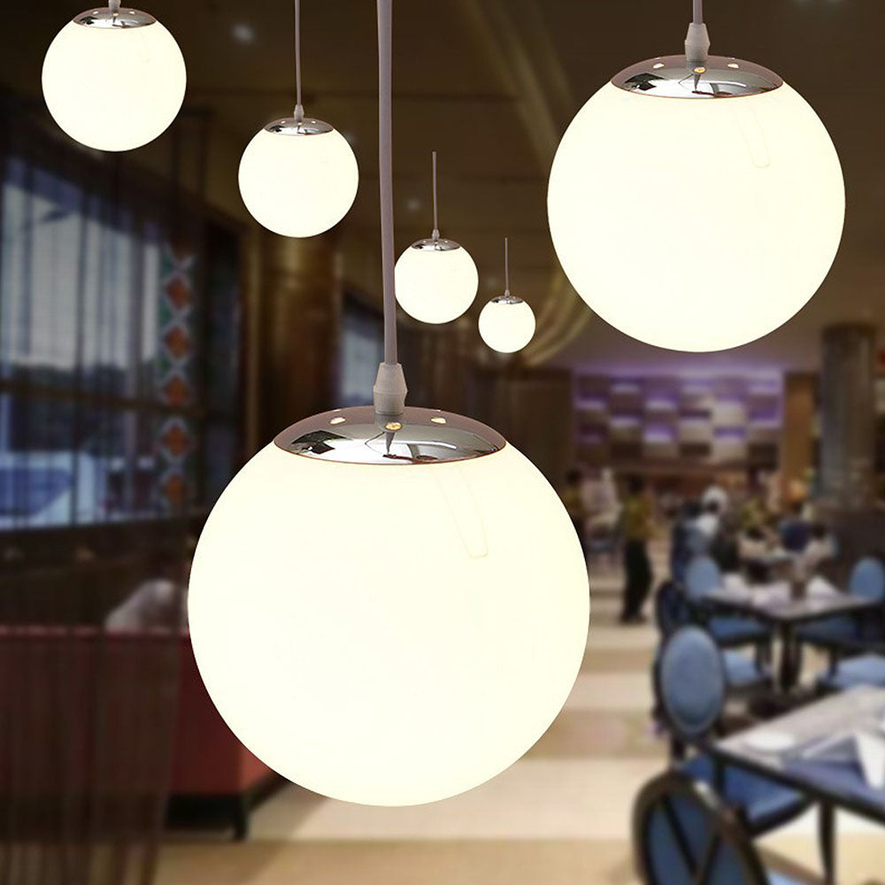 Globe Pendant Light E26 Socket for Kitchen Island Dining Room Bedroom Ceiling Lighting White 10 Inch Sphere Adjustable Hanging Fixture