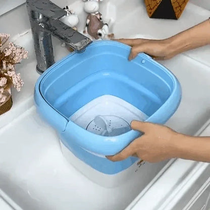 Portable Mini Washing Machine 0.8 gal Collapsible Bucket Washer for Travel Camping Dorm – 3 Cycle Modes Plus Spin – 3.3 lb Lightweight