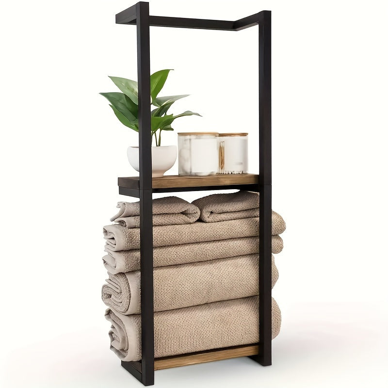 Wall-Mounted Towel Rack with Dual Tiers for Bathroom Organization | Space-Saving Stainless Steel Holder for Bath & Hand Towels
