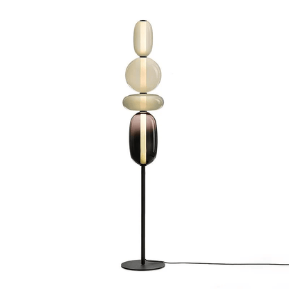 Tall Standing Lamp with Adjustable Color Temperature Metal & Glass Shade Modern Accent Lighting for Bedroom Living Room Reading Nook 51 in