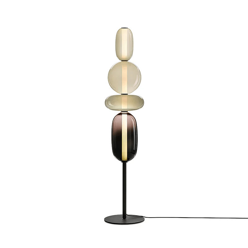 Tall Standing Lamp with Adjustable Color Temperature Metal & Glass Shade Modern Accent Lighting for Bedroom Living Room Reading Nook 51 in