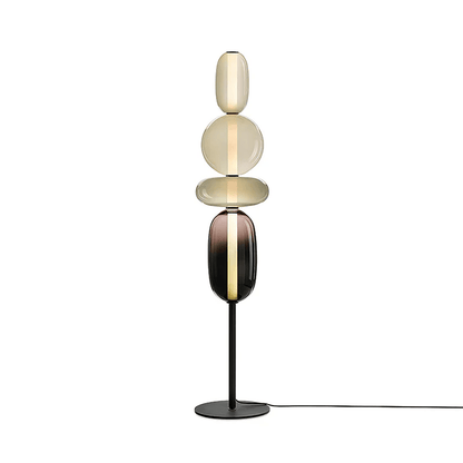 Tall Standing Lamp with Adjustable Color Temperature Metal & Glass Shade Modern Accent Lighting for Bedroom Living Room Reading Nook 51 in