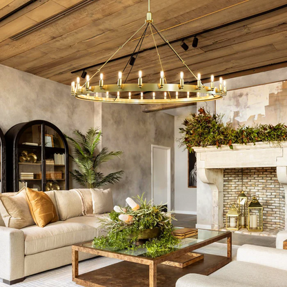 Spherical Industrial Chandelier with Edison-Style Bulbs for Dining Room, Restaurant & Large Living Spaces