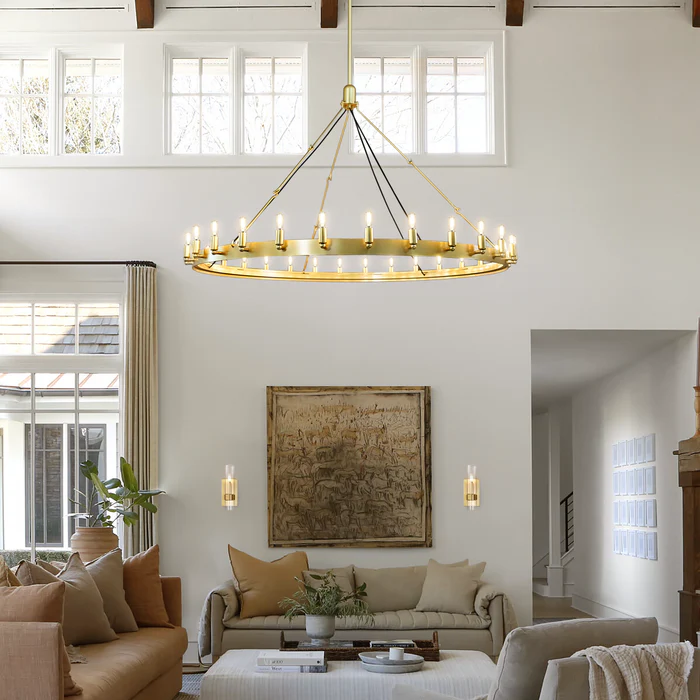 Spherical Industrial Chandelier with Edison-Style Bulbs for Dining Room, Restaurant & Large Living Spaces