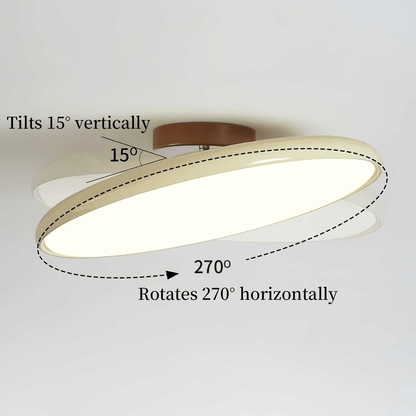 Swivel LED Flush Mount Ceiling Light 12 Inch Round Indoor Lamp Adjustable Directional Lighting for Bedroom Living Room Kitchen Dining Room T