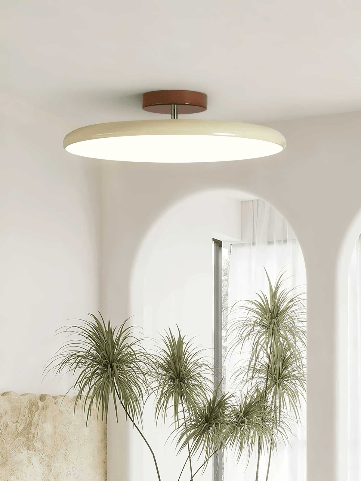 Swivel LED Flush Mount Ceiling Light 12 Inch Round Indoor Lamp Adjustable Directional Lighting for Bedroom Living Room Kitchen Dining Room T