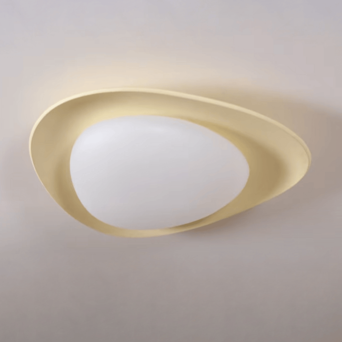 Oval Flush Mount LED Ceiling Light 18 in Green Resin for Living Room Bedroom Hallway Ambient Lighting Modern Home Decor