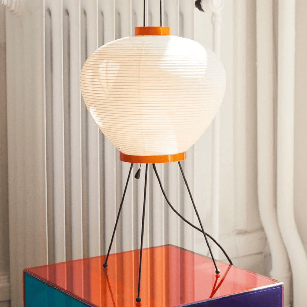 Handcrafted Paper Shade Accent Lamp 10 in Wide Warm Glow LED Bedside Nightlight for Bedroom Office Desktop Reading Nook Minimalist Japanese