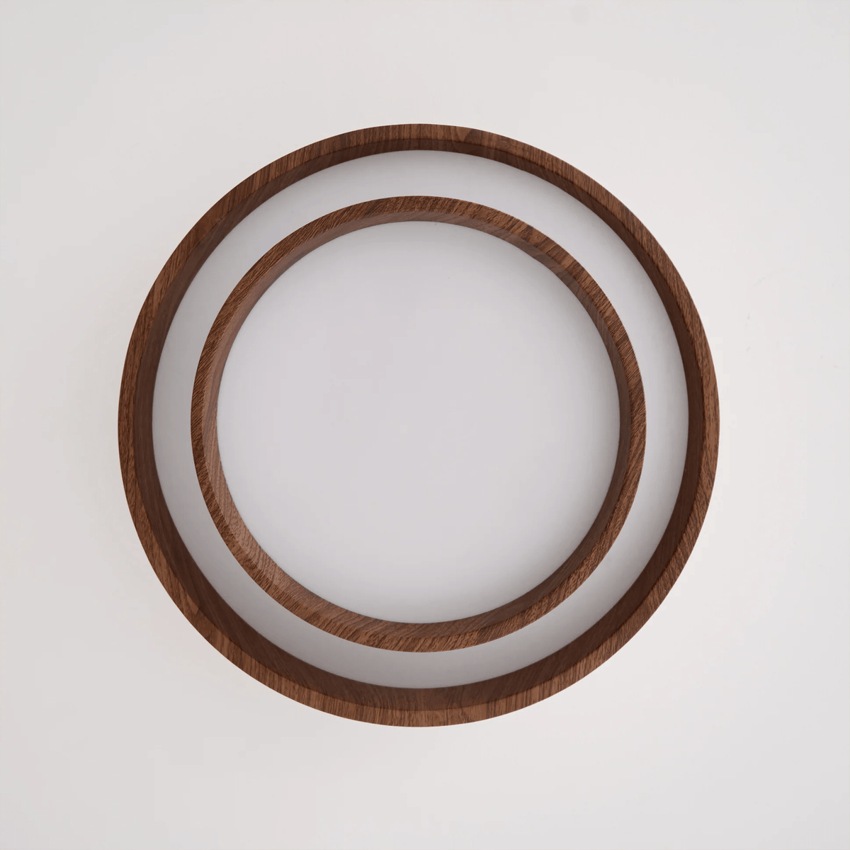 Flush Mount LED Light Fixture Walnut Finish for Bedroom Living Room Dining Area Low Profile Ambient Overhead Lighting Minimalist Contemporar