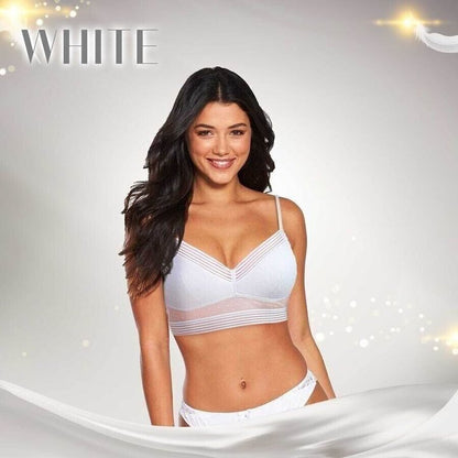 Wireless Lifting Lace Bralette V-Neck Women's Comfort Support Bra with Adjustable Straps for Everyday