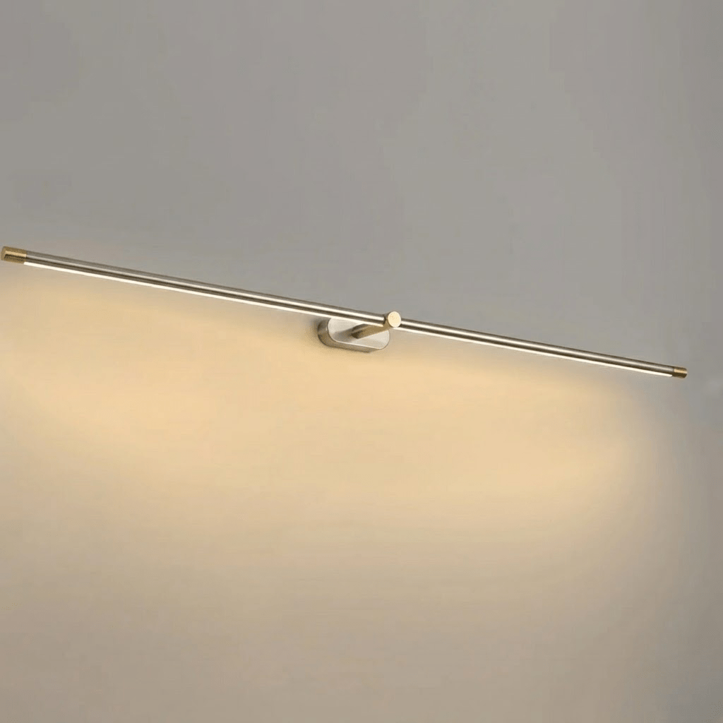LED Bathroom Mirror Light 27 in Rechargeable Dimmable Wall Sconce Black Gold Wireless Touch Control Vanity Fixture for Powder Room
