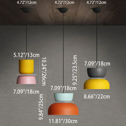 Adjustable Metal Hanging Lamp 12 inches Vibrant Two-Tone Finish Hardwired Ceiling Fixture for Bedroom Living Room Dining Area Contemporary O