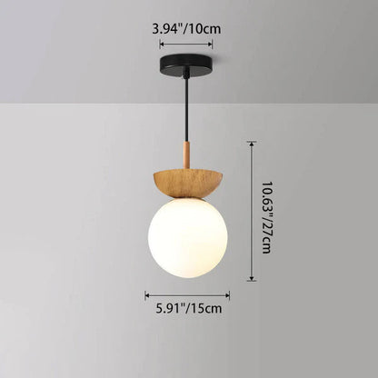 Spherical Glass Ceiling Light with Metal Frame - Contemporary Hardwired Fixture for Bedroom, Entryway & Hallway - G9 Socket