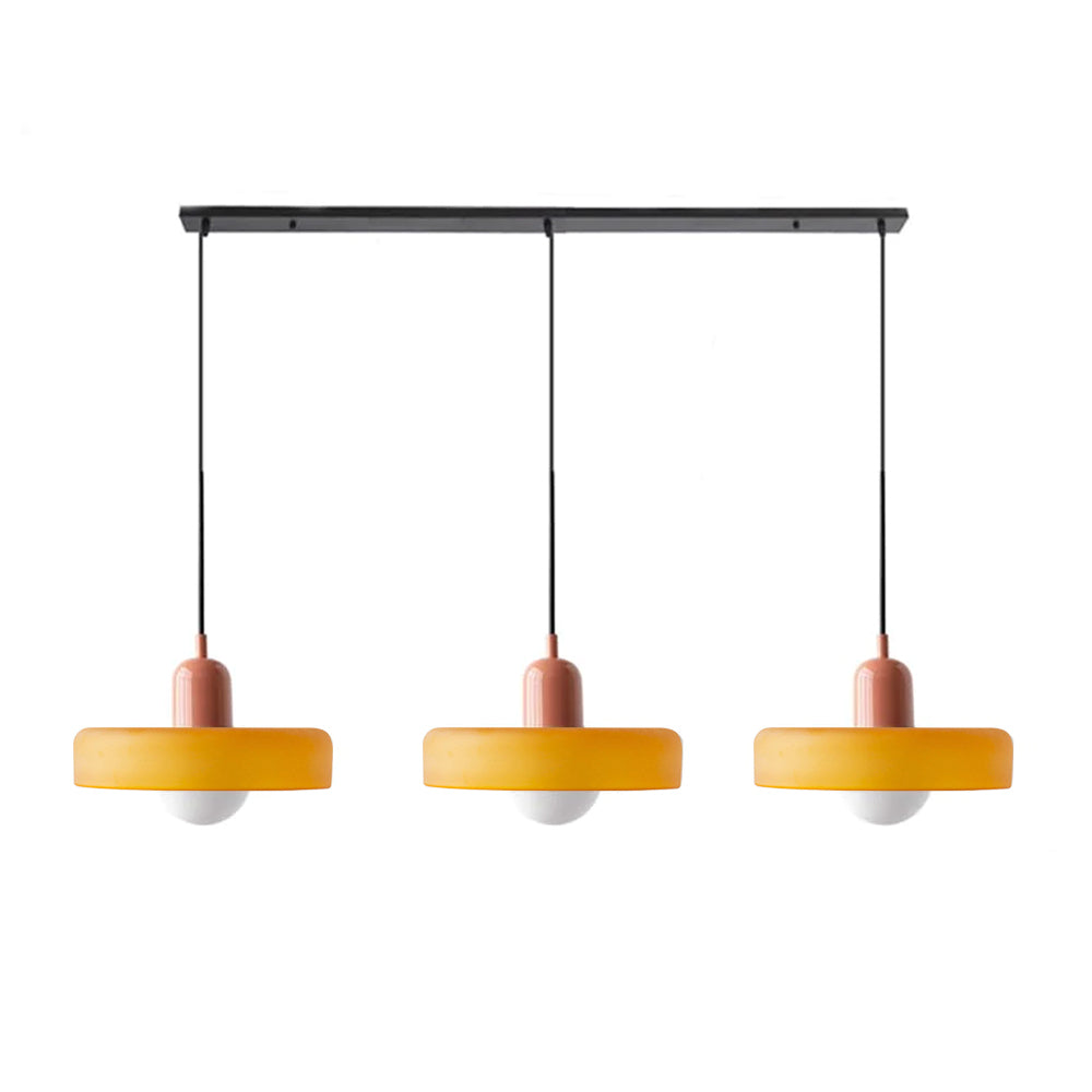 Glass Pendant Lamp 12 Inch Adjustable Height Ceiling Fixture for Bedrooms Nightstands Modern Minimalist Nordic Hanging Light E27 Socket for