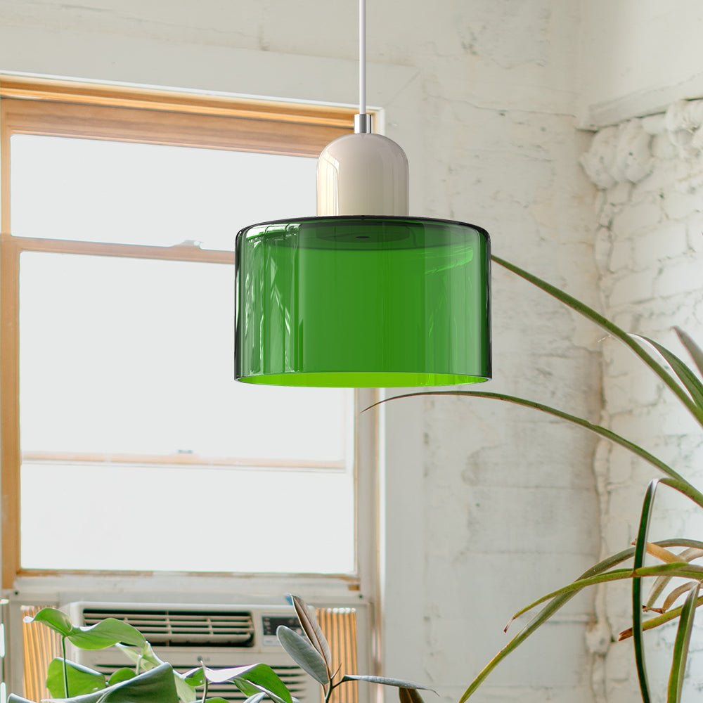 Handwoven Glass Pendant Light Bauhaus Style Indoor Hanging Lamp Adjustable Cable for Dining Room Kitchen Home Office