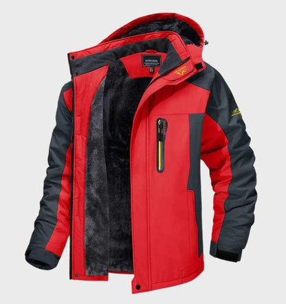 Men's Hooded Water-Resistant Fleece Jacket – Insulated Softshell Coat for Fall Winter Hiking Outdoor Wear Casual Streetwear