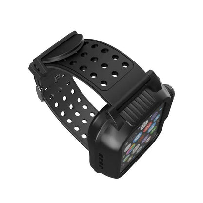 Protective Sport Band & Case Kit for Apple Watch 44mm & 42mm – Silicone Wristband with Snap-On Screen Bumper for Series 6/5/4/SE & Series
