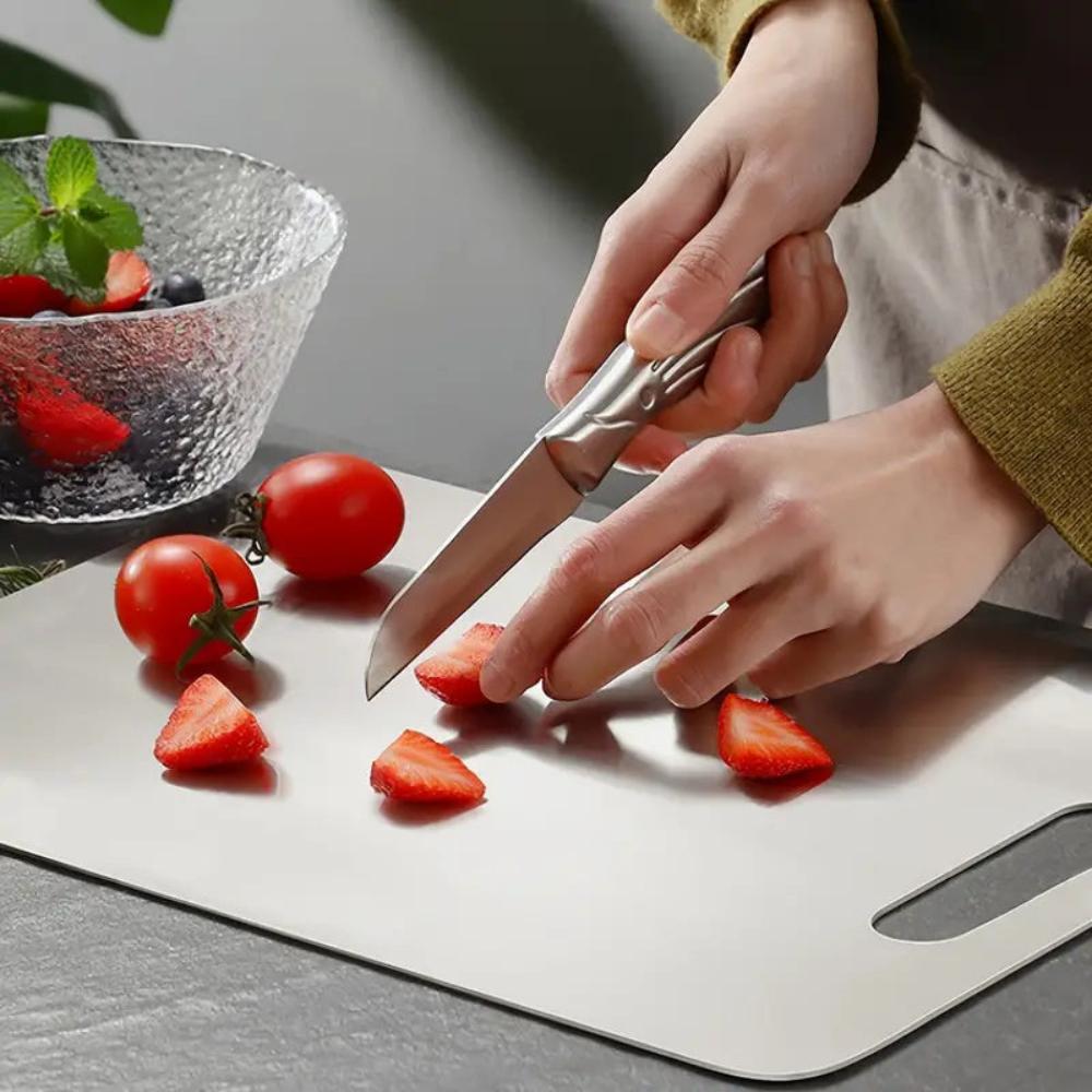 Stainless Steel Cutting Board for Kitchen – Antibacterial Non-Porous Food Prep Surface – Dishwasher Safe