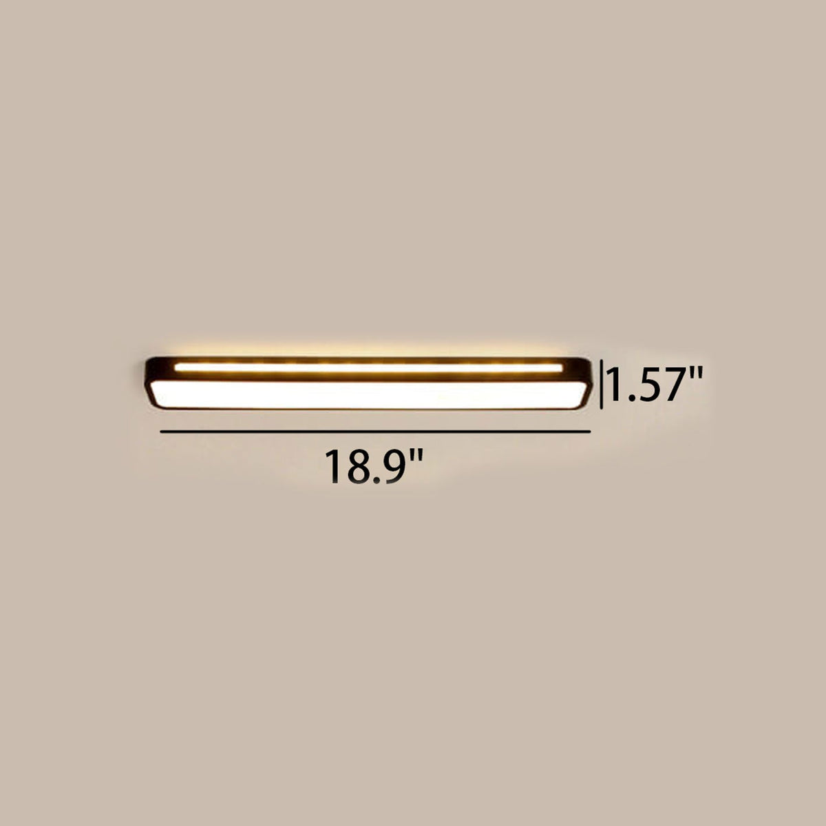 Sleek Rectangular LED Ceiling Light Fixture — Modern Acrylic Flush Mount for Bedroom, Hallway & Living Room