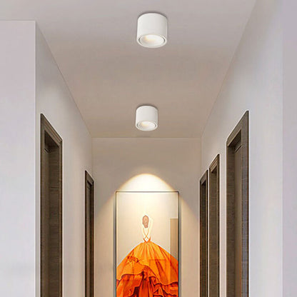 Low-Profile Aluminum LED Ceiling Fixture 3.7 Inch Round 12W Contemporary Overhead Lighting Hallway Bedroom Entryway Living Space