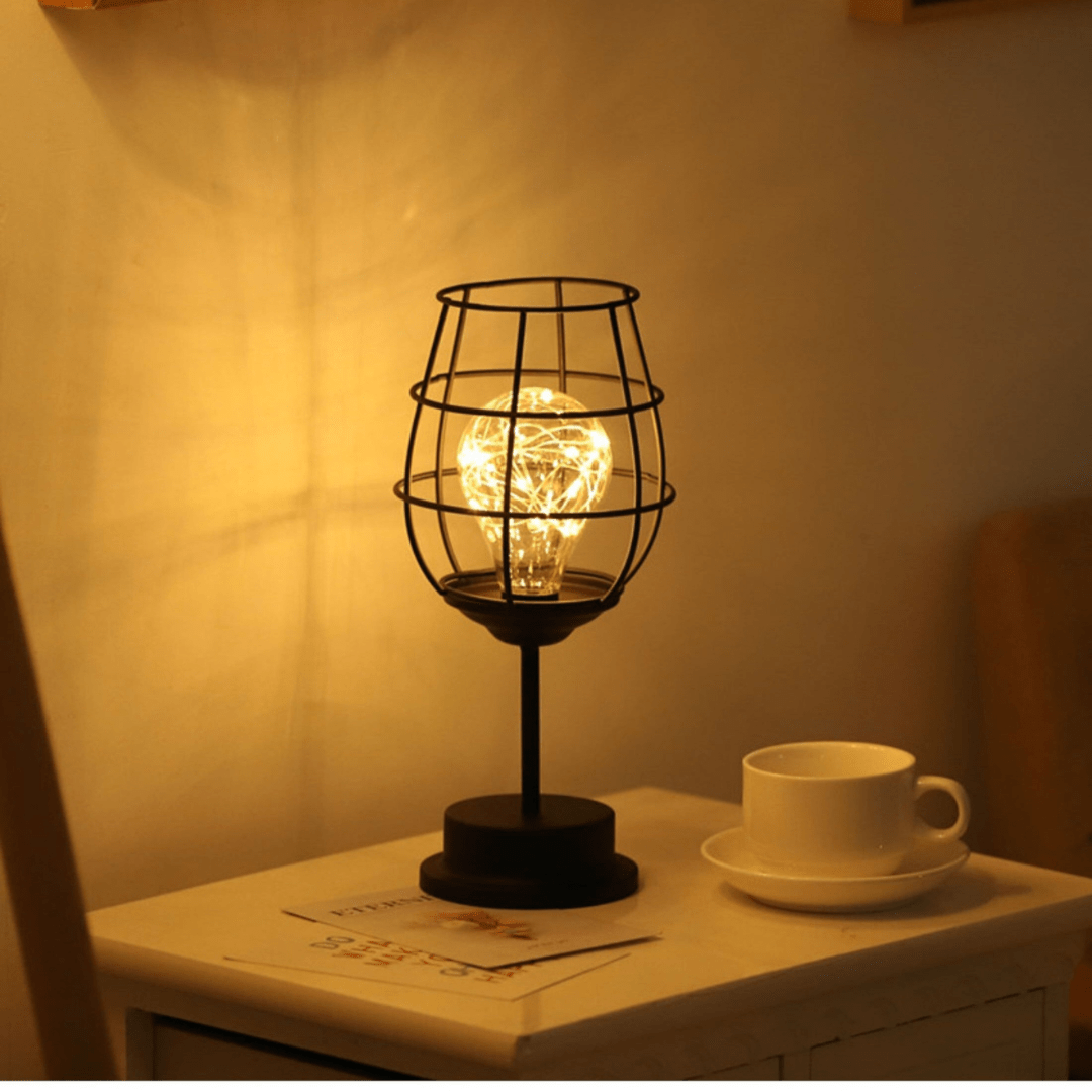 Cordless Steel LED Accent Lamp for Nightstand Dinner Table Living Room Battery Operated Modern Minimalist Decorative Lighting Rechargeable P