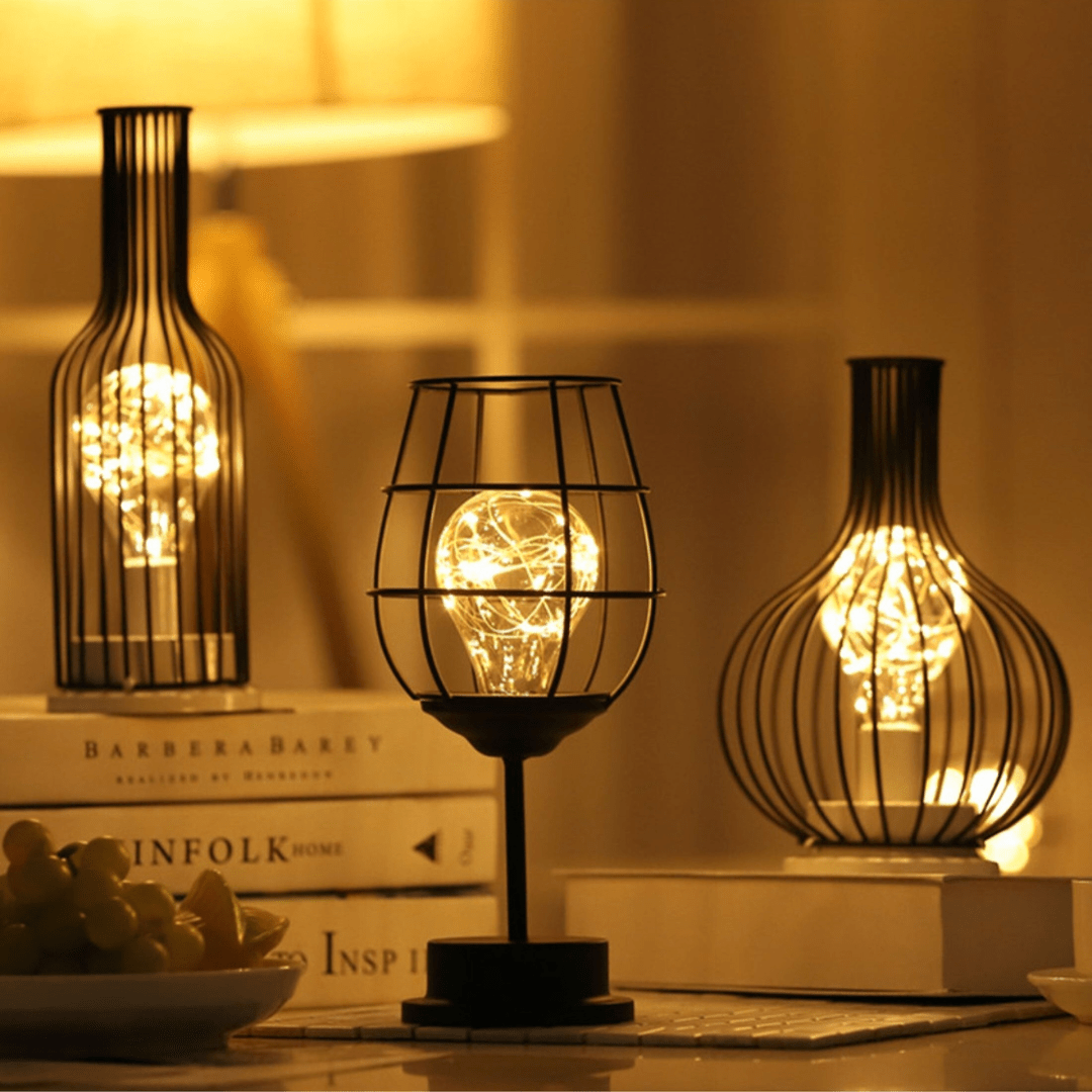 Cordless Steel LED Accent Lamp for Nightstand Dinner Table Living Room Battery Operated Modern Minimalist Decorative Lighting Rechargeable P