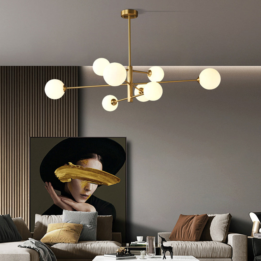 Multi-Globe Hanging Fixture with Adjustable Height for Dining Room & Living Room – Metal Frame with Glass Orbs – G9 LED Bulbs Included – 24
