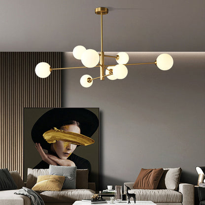 Bubble Glass Pendant Light with Metal Frame for Living Room & Bedroom – Modern Multi-Globe Chandelier for Dining Room & Entryway