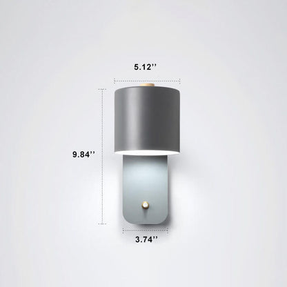 Metal Sconce Fixture Gray Hardwired LED Compatible 10-Inch for Bedroom Living Room Hallway Reading Nook Modern Interior Lighting